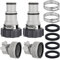 4pcs Pool Hose Adapter Kit, 2 Types Pool Pump Hose Conversion Adapters for 1.5 & 1.25 Inch Hoses Aboves Ground Pool Pump Hose Connector with Rubber Gasket & Stainless Steel Clip