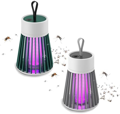 2024 New Mozzguard Mosquito Zapper, Mozz Guard Mosquito Zapper mit Uv-Lampe, USB Wiederaufladbare Insektenlampe mit 2000 mah Akkukapazität, Mückenlampe für Camping Gärten Innen (2pcs)