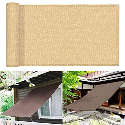 Tenda da esterno 10 x 10 m HDPE 95% blocco UV vasca idromassaggio riparo con corda libera facile installazione per giardino, patio, cortile, feste, giallo sabbia