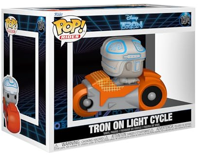 Funko POP! Rides: Tron (1982) - Tron with Cycle | Offizielles Sci-Fi Merch - Vinyl Sammelfigur als Regal Deko - Geschenkidee zum Geburtstag für Fans und Sammler