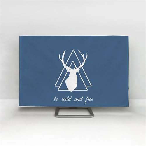 Treer Cubierta Antipolvo para TV, Universal Funda para Televisor Cubierta de Televisión Elástico Protector Pantalla de Funda para 19 a 75 Pulgadas (70 Pulgadas,Alce Blanco)