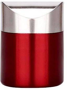 BDSHGRDH kitchen bin， Stainless Steel Desktop Trash Bin Countertop Waste Can with Swing Lid Garbage Dirt DustBin Storage Accessories, Wine red(Wine red)