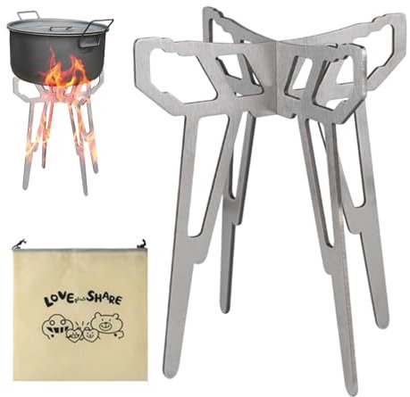 Jingyash Halterung für Campingkocher – Alkohol-Herd-Halter aus Edelstahl – rutschfest, tragbar, Camping-Gadgets, Werkzeug für Picknick, Grillen, Wandern, Outdoor