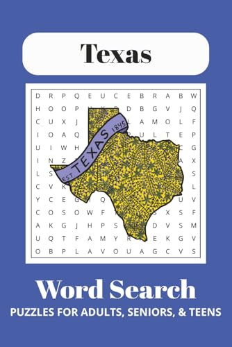 Texas Word Search Puzzle Book: Word Searches with Easy to Read Print about Texas, Ranch Life, Road Trip, and More | 6x9 inches, 110 pages | 50+ Puzzles ... Gift for Vacations, Holidays, and Free Times