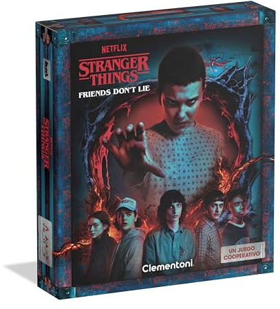 Clementoni – Stranger Things – Friends Don't Lie – Abenteuer-Kartenspiel – enthält Charakterkarten, Monster und Orte des Upside Down – Alter +12 Jahre – 55184