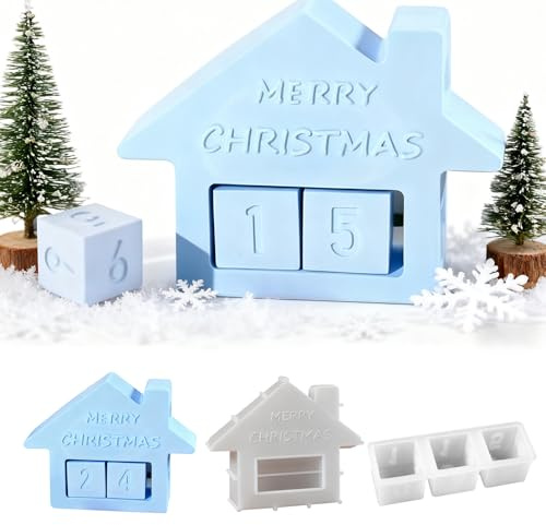 Silikonform Adventszahlen, Giessformen Silikon Advent, Silikonformen Gießformen Häuser Zahlen, Silikonform Weihnachten Häuser, silikonform Zahlen,Gipsformen Zum Gießen Für Kalender