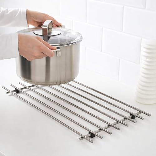 FAHD Traders 50cm Stainless Steel Trivet – Large Rectangular Heat Resistant Pot Stand for Hot Pans, Trays & Plates | Kitchen Worktop & Dining Table Protector