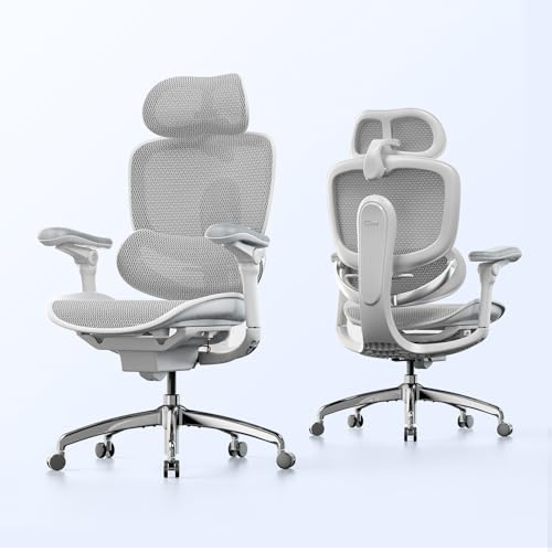SIHOO Doro C300 Pro V2 Bürostuhl, Adaptive Ganzkörperunterstützung | 8D-Armlehnen, Atmungsaktives Mesh, 135 ° Liegeposition, Hoher Rücken, für Lange Arbeitssitzungen, Weiß