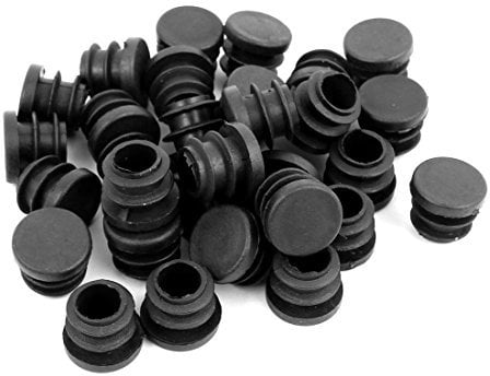 Sourcingmap Round Chair Leg Pipe Tube Insert Blanking Cover Black 15mm Dia Cap 30pcs