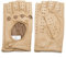 NappaNovum Damen-Handschuhe, fingerlos, Nappaleder, Lammfell, Fitness, Outdoor, ungefüttert, camel, Mittel