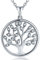 JO WISDOM Collana Albero della Vita Argento 925 AAA Zirconia cubica Aprile Birthstone Donna