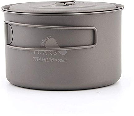 TOAKS Tazza/Vaso da Campeggio Portatile Ultraleggero in Titanio (700ml[POT-700-D115-L])