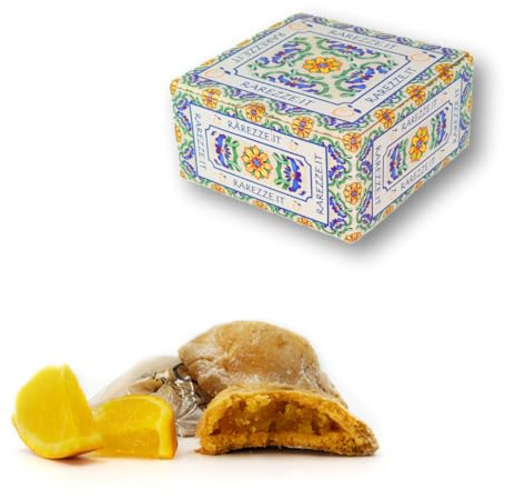 RAREZZE - Fagottini-Kekse aus Mürbeteig mit Sizilianische Orange Feingebäck mit Orangenfüllung in einer wunderschönen Geschenkbox (gr.400). RAREZZE: traditioneller sizilianischer Konditorenkunst