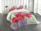 ABAKUHAUS Mohn Tagesdecke Set, Frühlings-Blumen Romantische, Set mit Kissenbezügen Waschbar, für Einzelbetten 170 x 220 cm, Lavendel Rot