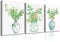 PIY PAINTING Stampe e Quadri su Tela Disegno ad Acquerello Pianta Verde Immagine Pittura Tela Wall Art Impermeabile per Home Room Decor Regalo di Anniversario 30x40cm 3pcs