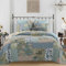 YAYIDAY Gesteppte Tagesdecke Baumwolle Bettüberwurf - Quilt für Doppelbett Patchwork Gesteppt Steppdecke / 230x250 cm (Patchwork Green Queen)