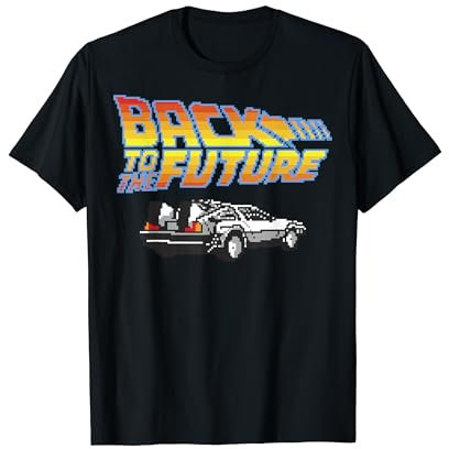 Back To The Future 8-Bit Delorean Logo T-Shirt