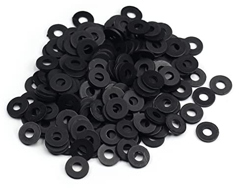 Othmro Nylon Rondella Rotonda svasata Distanziale Spessore Guarnizione Anello M6x12x1.5mm Nero 200pcs