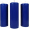 NKlaus 3x Stumpenkerzen rustikal Höhe 95mm Ø34mm aus Bienenwachs Tropfkerzen blau 36358