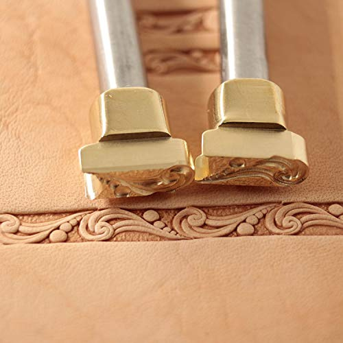 DandS ltd Leder-Stempel-Werkzeug, Schnörkelbordüre, #433LR-Set | Professionelles Stahl-Bastelwerkzeug für Lederbearbeitung, Prägung, Schnitzen und Stempeln, Gürtel und DIY-Projekte