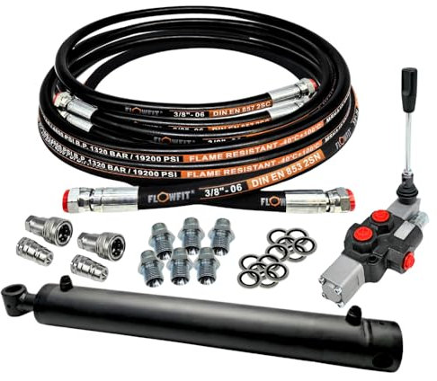 Log Splitter Kit with a Flowfit 3/8 Double Acting Lever Valve (7.7 Tonnage)