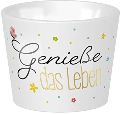 HDmirrorR Gruss und Co Sheepworld, 47215 - Eierbecher »Leben«, 4cm x 5cm, Porzellan, spülmaschinengeeignet