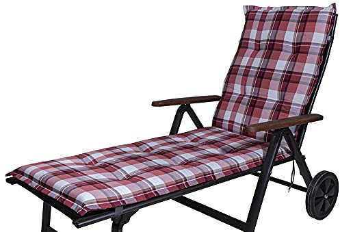 Kettler Polen KETTtex 2396 Auflage Rollliege Milano rot-weiß kariert 190x60x6 cm (ohne Liege)