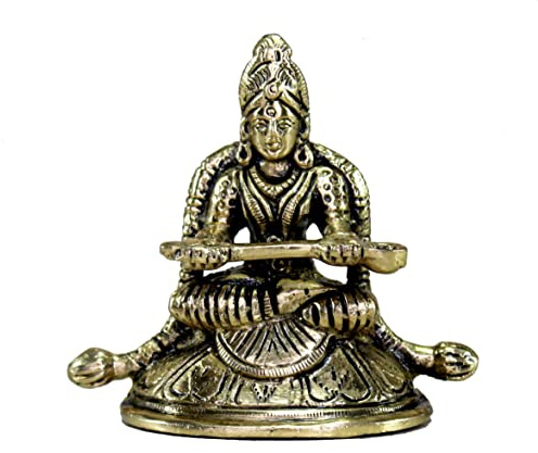 eSplanade Messing Annapurna Devi Idol Statue der Hindu-Göttin Annapurni Maa Göttin des Essens | Pooja Idole | Heimdekoration – 7 cm