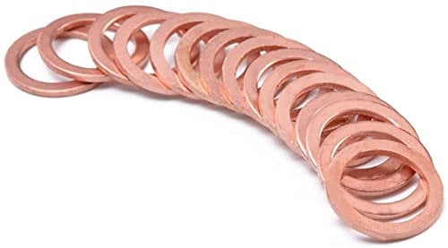 GIVBRO Copper Crush Washers Gasket Motorcycle Bike Car Brake Line Banjo Bolt Brass Crush Washer M10 Flat Seal Ring 15 Pcs
