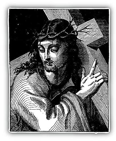 20cm! Hochwertiger Kühlschrank-Auto-Aufkleber Sticker Cartoon Comic Jesus Christus Skizze Religion UV&Waschanlagenfest Decal