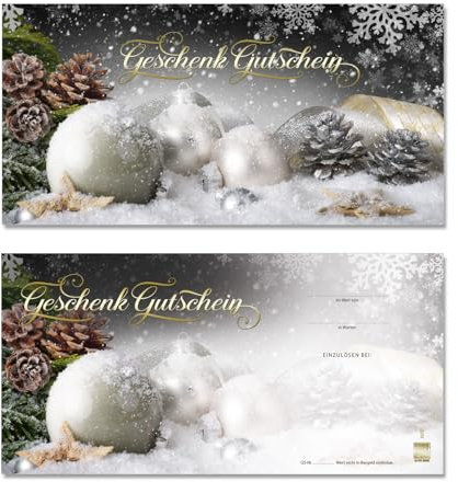 GESCHENKGUTSCHEINcom by POS-HAUER. 100 Gutscheine, blanko zum selbst Ausfüllen. Für Weihnachten. Formulare für Gewerbebetriebe, Einzelhandel.