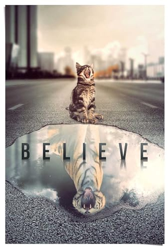 REINDERS Poster, Glaube an dich!, Teenager Zimmer, Poster, Wanddeko, Room Decor, Bilderdruckpapier, Mehrfarbig, 91,5 x 61