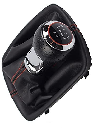 MCHNB Perilla Cambio Marchas 5/6 Velocidades con Cubierta Bota Polaina para Audi A4 B6 8E A6 C5 4B 1997 1998 1999 2000 2001 2002 2003 2004 2005 Palanca Cambios (Color : R-5 Speed)