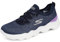 Skechers Women's 124905 NVLV Trainers, Navy Textile/Lavender Trim, 8 UK