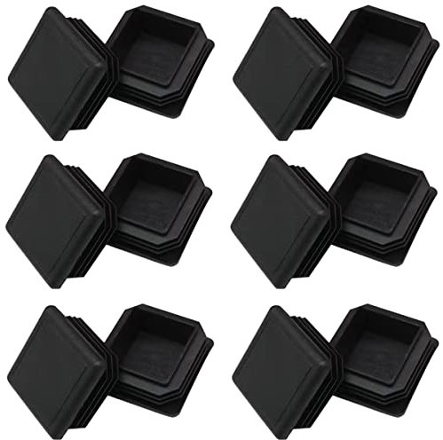 COZIRAE Insert Caps for Square Pipe Plugs Plastic Hole Plugs End Plugs Caps Square for Fence Slide Insert for Pipe Posts, Chair Legs and Furniture (12 Pack) (40 x 40 mm),Black