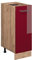 Vicco Apothekerschrank R-Line, Bordeaux Hochglanz/Goldkraft Eiche, 30 cm ohne Arbeitsplatte