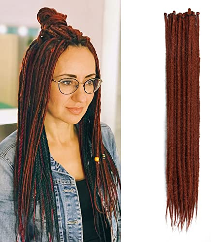 Thin 0.6cm Synthetic Dreadlock Extensions Handmade 20Inch 20 Strands Crochet Hair Long Crochet Braids Hip-Hop Style Soft Dreads Hair Extensions, 350#