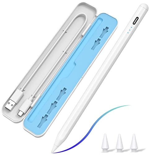 Stift für iPad, Stift Pencil für iPad (2024-2018), Stylus Pen für iPad Pro M4 13/11/12,9 Zoll, Air M2 13/11/10,9 Zoll (3/4/5 Gen), Mini 5/6, iPad 6./7./8./9./10. Gen, Palm Rejection, Tilt Function