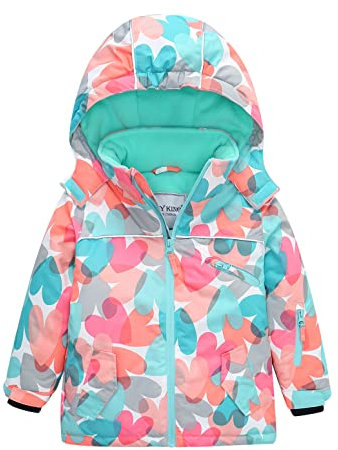 Vestes de Ski Enfant en Polaire Orange Manteaux de Fille d'hiver Blousons de Snowboard Softshells Randonnée Montagne Vestes Imperméable Coupe-vent Fille Vestes de Neige 8 Ans