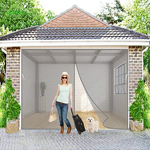 Zanzariera Magnetica per Porte, 300x300 cm Anti Zanzare Calamite Tenda Anti Zanzare Insetti Facile da installare per ideale per porte da balcone, cantine, terrazze, Grigio P