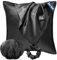 Seiwohl Satin Kissenbezug 80x80 2er Set, Weich wie Seidenkissenbezug Silk Pillowcase, Vegane Seide Kopfkissenbezug Kissenhülle Haarschutz für die Nacht mit Haargummi und Haarhaube, Schwarz