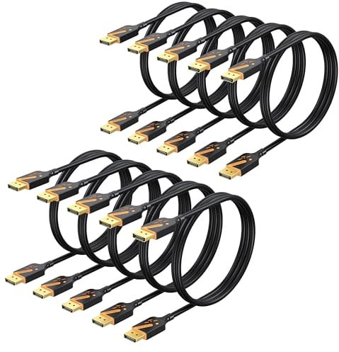 RyzzRooa DisplayPort 1.2 Cable, 3FT, 10-Pack, 4K@60Hz, 2K@165Hz