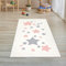 Teppich-Traum Kinderzimmer Teppich Babyteppich Läufer klein Sterne Mädchen Hochflor flauschig weich kuschelig Creme rosa grau 80x150 cm