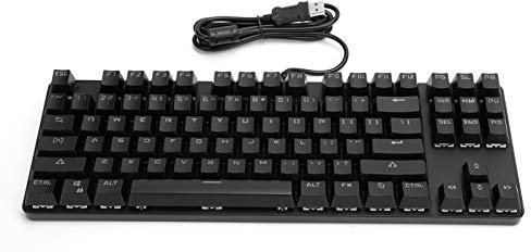 ASHATA Mechanische Tastatur, RGB Entertainment Gaming-Tastatur mit Gemischtem Licht, 87 Tasten Blue Switch Gaming-Tastatur für PC-Gamer-Computer (Schwarz)