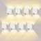 Kingwei 8 Stücke LED Wandleuchten Innen 12W Up Down Einstellbar Abstrahlwinkel Wandlampen Innen Weiss led 3000K Warmweiß Wandbeleuchtung IP65 für Innen und Aussen