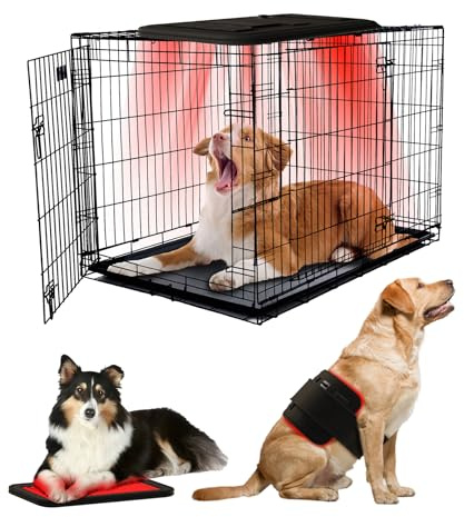 iKeener Dispositivo de terapia láser frío para perros y humanos, terapia de luz roja para perros, terapia láser para mascotas con 128 piezas LD 3 en 1 para aliviar el dolor, picazón en la piel y