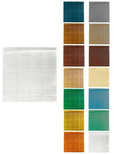 JARDIN202 - Persiana de Madera Alicantina con Polea Metálica - Estor Enrollable para Ventanas, Puertas, Salón | 80 x 200 cm (Blanco (Pintada))