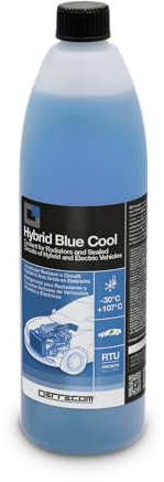 ERRECOM Hybrid Blue Cool, Liquide de Radiateur pour Voitures Hybrides et électriques -30°C/+107°C, antigel avec Paquet d'inhibiteurs OAT avec phosphates, Prêt à l'emploi, 1 Litre