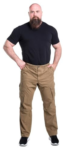 Mill&Tailor Cargohose Zip-Off Beige Größe 60 I Zip-Stoffhose für Männer lang I Cargo-Hose 100% Baumwolle I Hose für Herren Regular Fit mit 6 Taschen & Reißverschluss I Hosen in Übergrößen