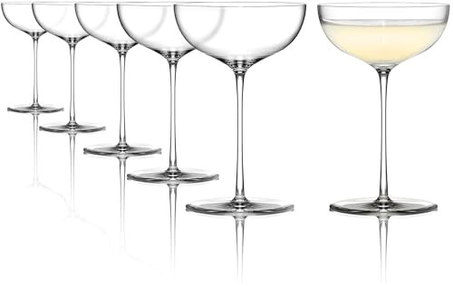 Stölzle Lausitz Kyoto Cocktailschale 6er-Set I 318ml Cocktail Schalen ideal für Martini oder Cosmopolitan I Nach unten spitz zulaufende Cocktailgläser I Elegante, japanische Cocktailschale